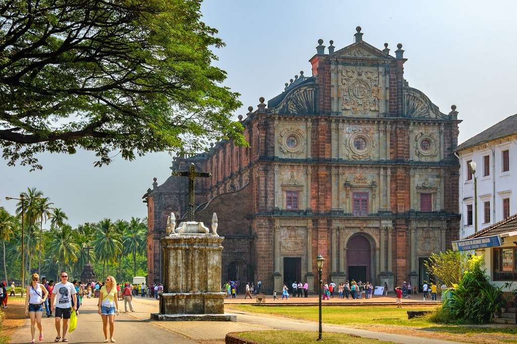 Basilica of Bom Jesus - Historic UNESCO World Heritage site in Goa, known for its exquisite architecture and religious significance, featuring ornate details and serene ambiance."