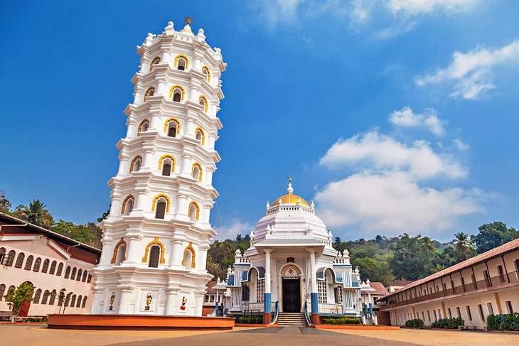 Shree Mangesh Temple - A stunning Hindu shrine in Goa, adorned with intricate carvings and vibrant colors, serving as a symbol of spirituality and cultural heritage."